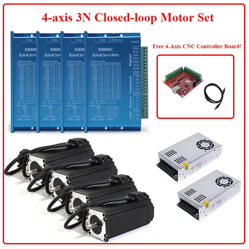 Nema 23 Closed Loop Stepper Motor Driver Kit - 4-osiowy silnik krokowy Nema 23 z