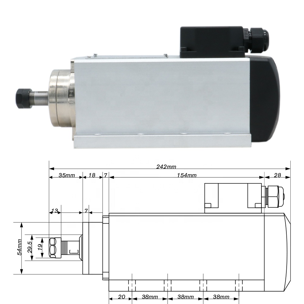 Silnik wrzeciona HLTNC 1.5kW c – Air Cooled 1.5Kw Spindle Motor Inverter 110V recenzja i cena