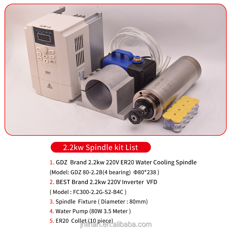 Zestaw silnika z falownikiem V – 2.2Kw Water Cooled Spindle Kit Vfd recenzja i cena