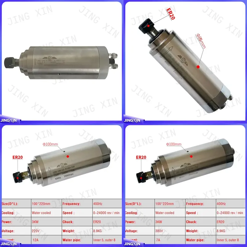 Niestandardowy silnik wrzecion – Er20 Collet Chuck Spindle Motor 220V recenzja i cena